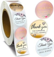 500PCS Thank You Stickers, 1.5 Inch Thank You for Supporting My Small Business S