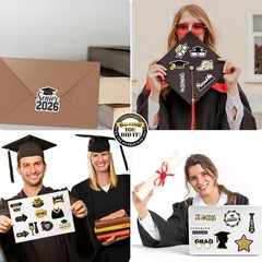 100Pcs Graduation Stickers 2026, College Class Graduation Decorations Stickers f