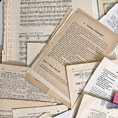 Vintage Ephemera Lot 50 Pages from Different Books Hymn/Recipe/Dictionary/Novels