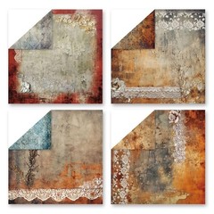 Vintage Lace Scrapbook Paper Pad 12×12 24 Sheets Coffee Floral Cardstock DIY