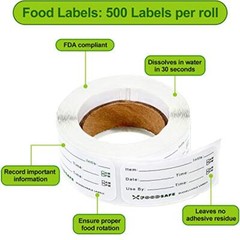 Food Date Storage Labels Removable Freezer Label for Containers, 1x2Inch 1500Pcs