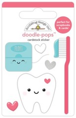 Doodlebug Doodle-pop 3D Stickers Minty Fresh Tooth Floss Toothbrush Hearts Faces