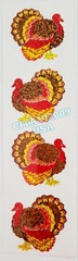HAMBLY STUDIOS STICKERS PRISMATIC GLITTER THANKSGIVING TURKEY BIRD VERY RARE.