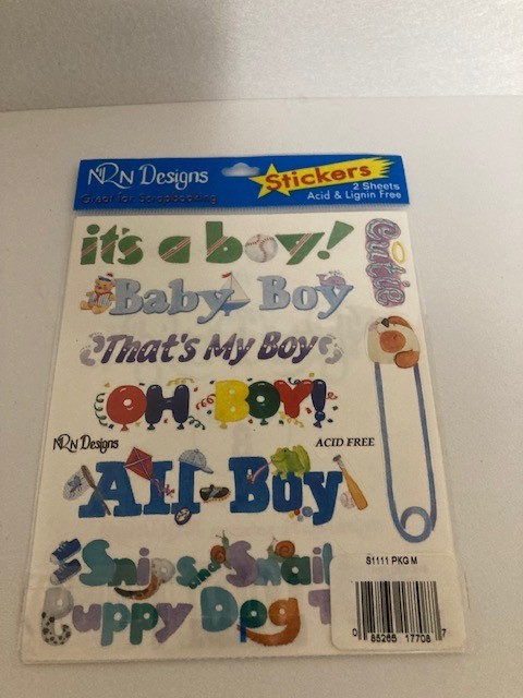 NRN Designs Stickers – Baby Boy Theme – New Package