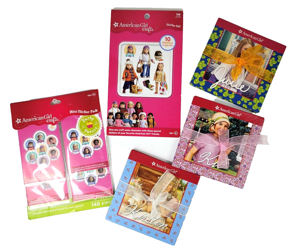 American Girl Crafts Sticker Pad Mini Paper Doll Book Lot Stocking Stuffer Party