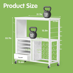 Craft Storage Cart, Vinyl Roll Holder, Compatible with Cricut Cutting Machines