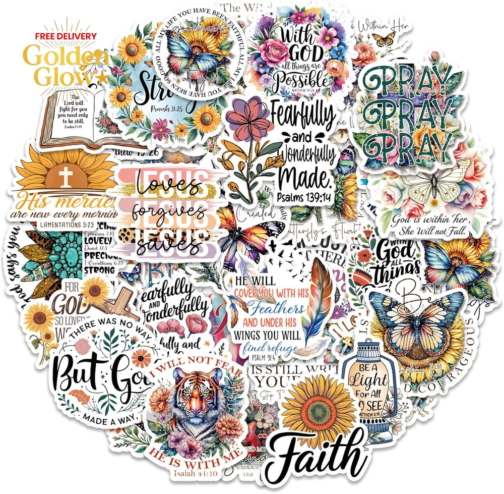 100 PCS Christian Jesus Bible Stickers – Bible Journaling & Prayer Board Supplie