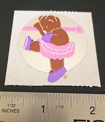 Vintage Stickers Small World Greetings Bear Foil Mylar Sticker Mod 80’s Ballet
