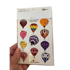 Vtg Modern Image Classic Hot Air BALLOONS Sticker Sheet Pack of 2 Sealed Foiled
