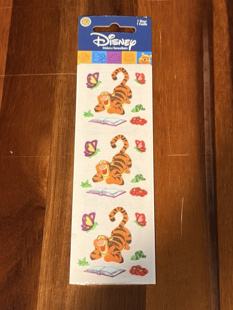 Disney Sandylion Fuzzy Tigger- Winnie the Pooh Sticker Sheet – New Sealed- Rare!