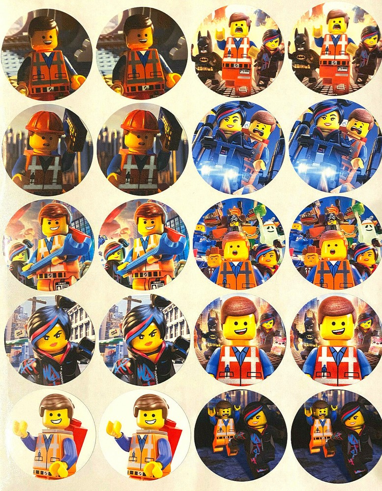 SET of 40- 2″ PRECUT «LEGO» ADHESIVE STICKERS