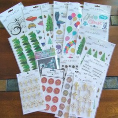 The Paper Studio Stickabilities Stickers Lot w/ Ranger Dylusions Canvas Adhesive