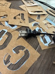 Lot of Scrapbooking Supplies. Burlap, Letters, Stencils, Paper, Hot Glue Guns,++