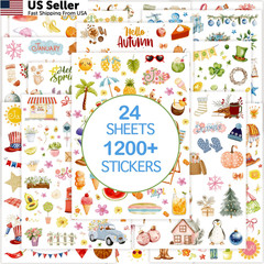 Slapaflife Planner Stickers (24 Page, 1000+ Stickers, Multicolor, Multicolor