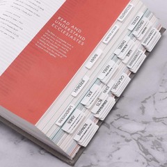 Thinkor Reposition Laminated Bible Tabs, Large Print Large, Cream White