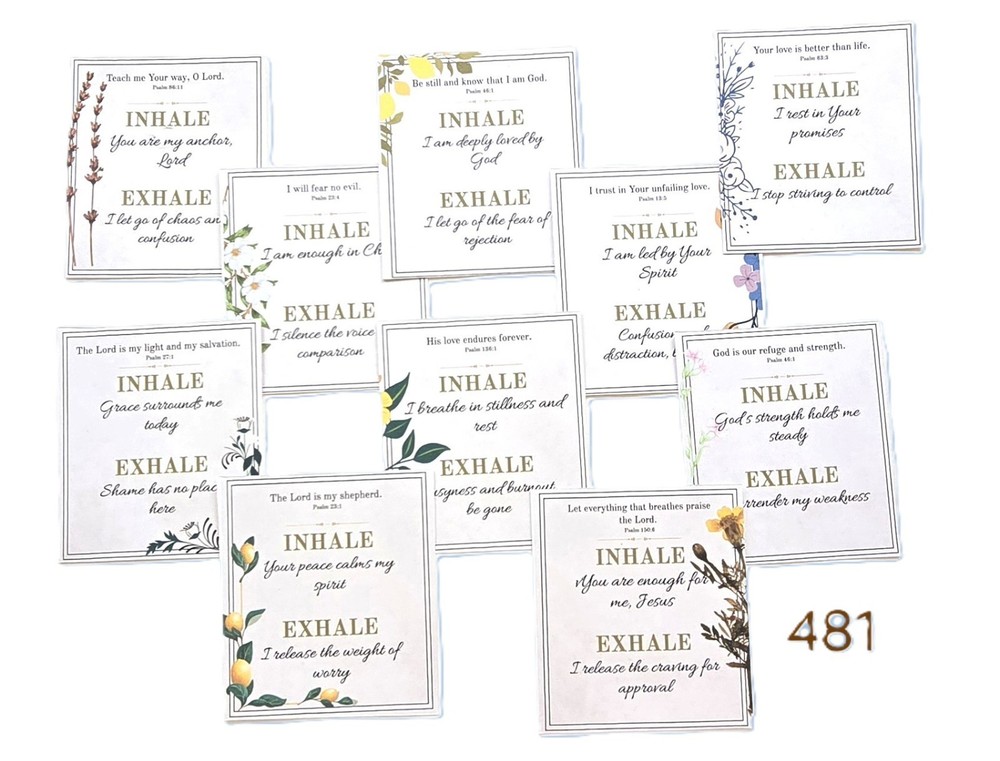 Breath Prayer Cards for Journals Scrapbooks Planners Cards