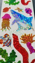 HAMBLY STUDIOS STICKERS PRISMATIC CORAL JELLYFISH SHARK PUFFER FISH EAL VINTAGE