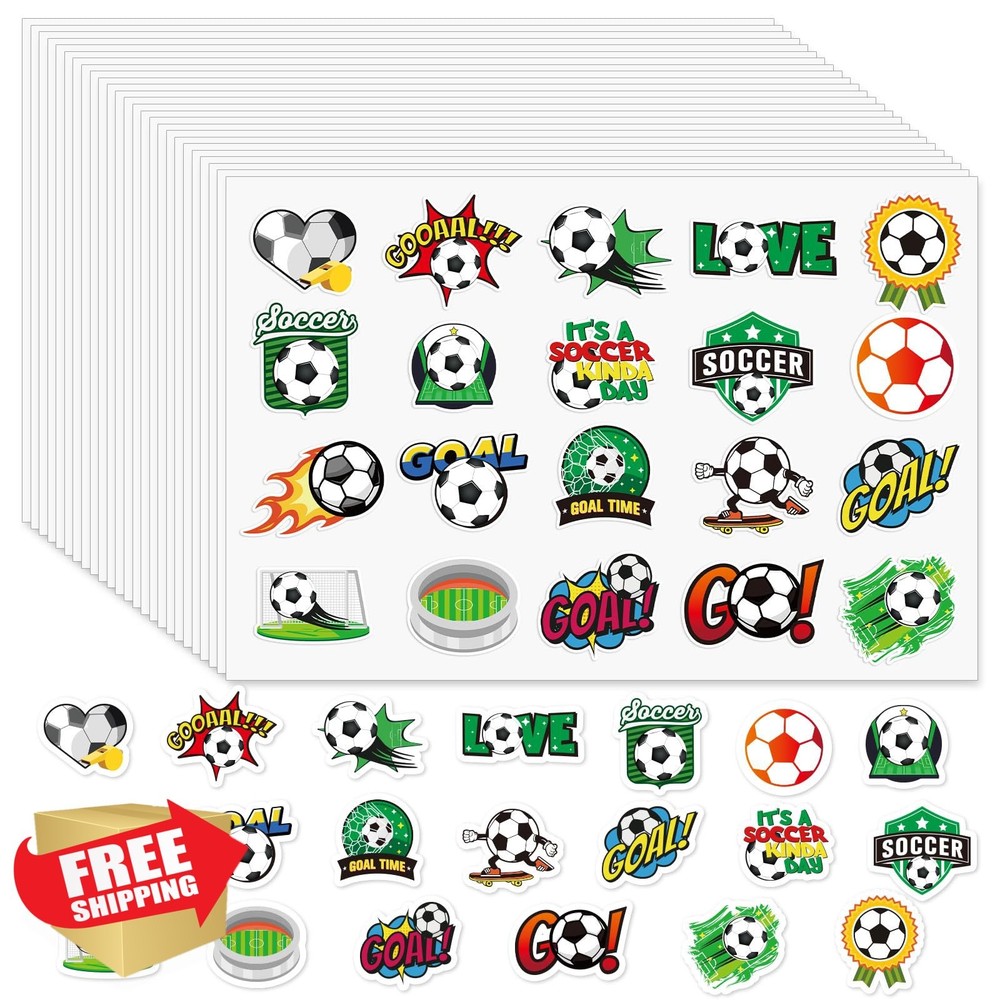 WSICSE 500pc Soccer Stickers 20 Styles Multicolor