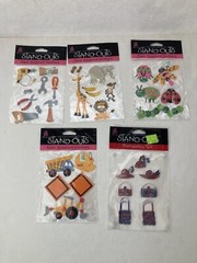 Lot of 5 Provo Craft STAND-OUTS 3D Stickers Insects, Zoo, Tools, Construction