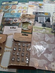 Assorted Scrapbooking Lot of 15+ Vellum Stickers Gems Acetate Words Epoxy