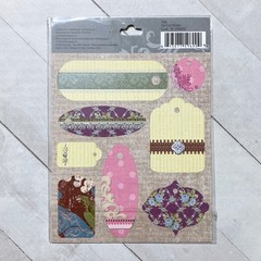 Studio 112 Patterned Tags Stickers Flat Scrapbook Card Embellishments