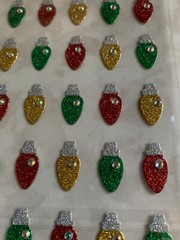 CHRISTMAS PAPER CRAFTS CHRISTMAS GLITTER LIGHTS W/GEMSTONES 25PCS XMAS LIGHTS