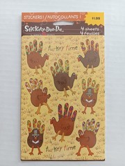 Vintage American Greetings Stickety-Do-Da Turkey Handprint Stickers – 4 Sheets