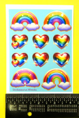 Gold Lined Rainbows & Rainbow Hearts Sticker Sheet