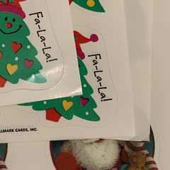 Vintage Hallmark Sticker Sheets Happy Christmas Tree Santa Claus Nativity Angel