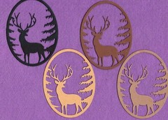 DEER OVAL LARGE die cuts scrapbook cards