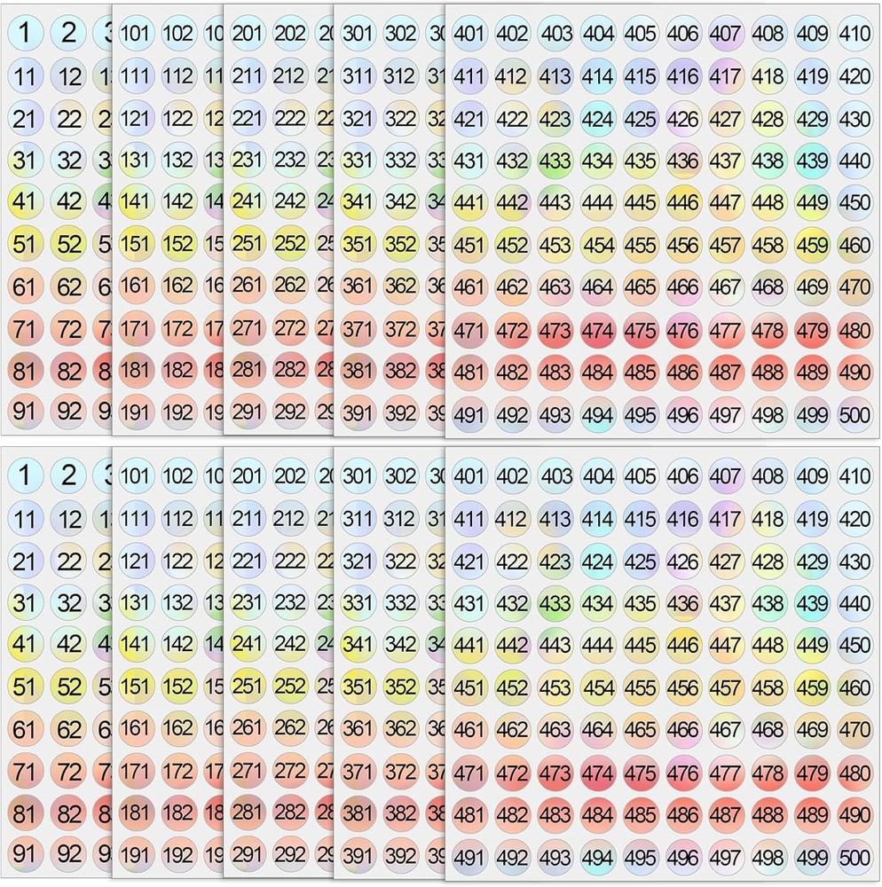 Small Number Stickers 1 to 500 Vinyl Consecutive Number Stickers Self Adhesiv…