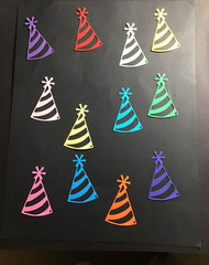 Small Party/Birthday Hats Die Cut Embellishments 12 pcs 2-1/4” x 1-1/2”