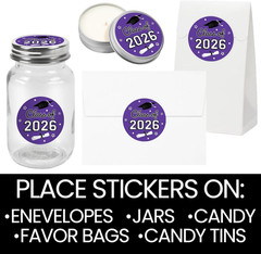 Class of 2026 Graduation Round Stickers – 1.75″ Envelope Seals, 40 Count