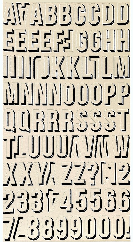 Jenni Bowlin, Alphabet Stickers, Shadow Letters, Cardstock Alpha, Beige, Black
