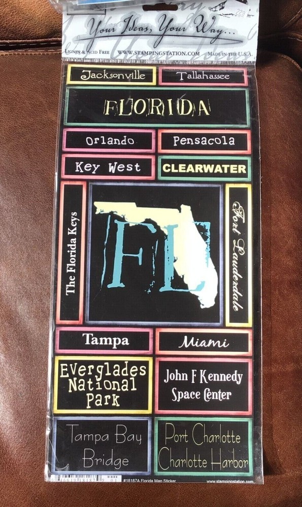 Stamping Station EXTRA LARGE FLORIDA TITLE STICKERS Very cool!