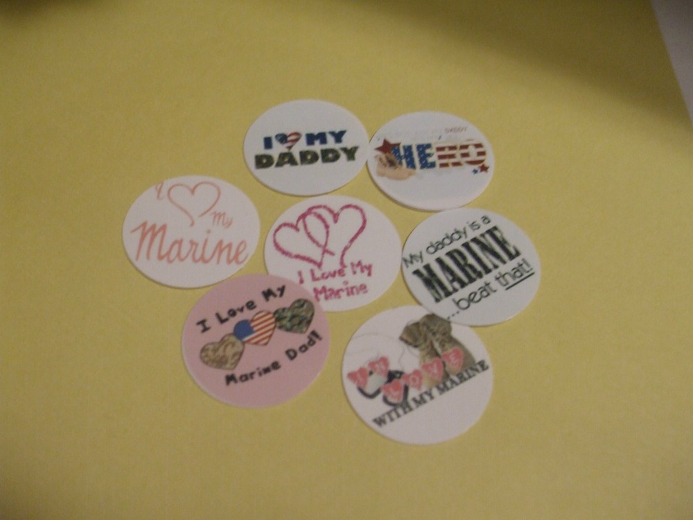 Pre Cut One Inch images I LOVE MY MARINE DADDY BUY NOW! Free Shipping IN US