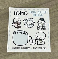 TheCoffeeMonsterzCo Mini Sticker Sheet TCMC November 2021 Stickers