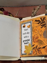 Handmade Mixed Media Junk Journal – Gratitude Tea Theme – 2 Signatures – 5×7