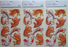 KOI LOT OF 3 Recollections Stickers Brand NEW! 666098 carp fish metallic accent