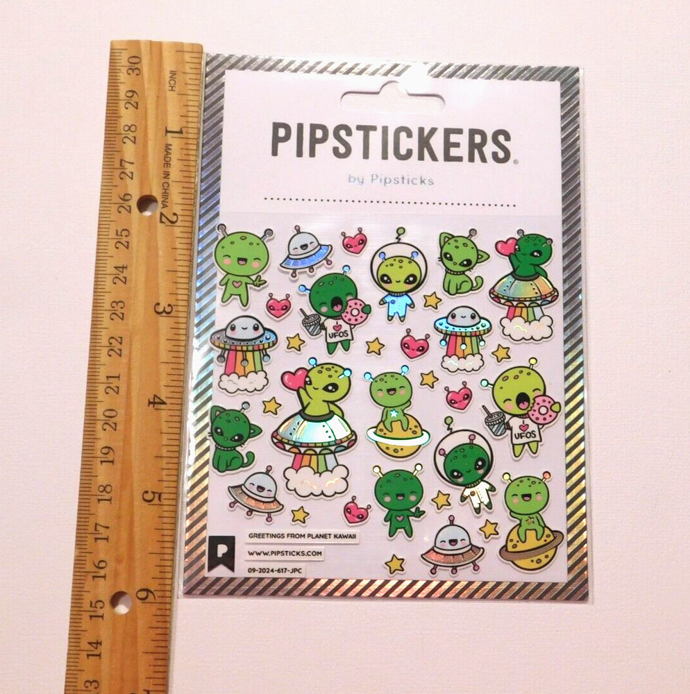 Pipstickers Lot of 1 Package ~Greetings from Planet Kawaii~ Stickers 1 Sheet NIP