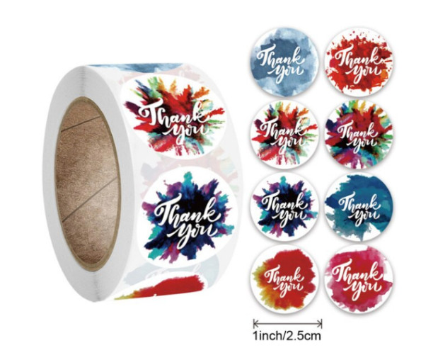 40 THANK YOU ENVELOPE SEALS LABELS STICKERS CRAFTS 1″ ROUND FREE SHIPPING