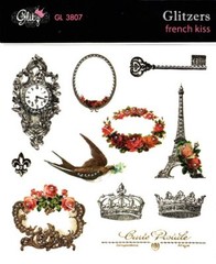 Glitz Design, French Kiss, Transparent Stickers, Glitzers, Vintage Crowns, Clock