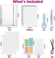 Reusable Sticker Album with 100 Sheets, Collecting Book with Pockets, A5