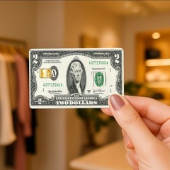 $2 dollar Debit Credit Card Vinyl Sticker Decal Money Bank Cash Cover glossy