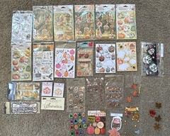 Lot of 20+ Pop Up Stickers, Rubbing, Flat Scrapbooking Halloween, Fall, Skulls