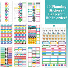 Planner Stickers – 28 Sheets, Journal Stickers for Monthly, Weekly and Daily, 13
