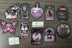 Goth – Pink & Black – Stickers – 10 PCs – 5 styles available! See Description