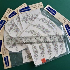 Vtg Ceramic Decals Mixed Media Water Mount Transfers Lot M Blue Floral Rounded