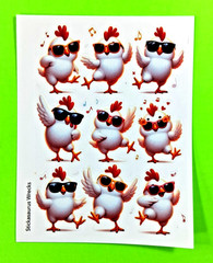Dancing Chickens Sticker Sheet