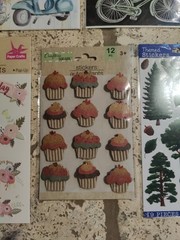 4 Crafters Square Sealed Sticker sheets florals + American Craft Evergreens